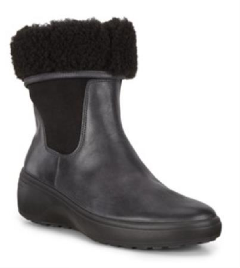 Ecco Black Soft 7 Wedge Tred Lv